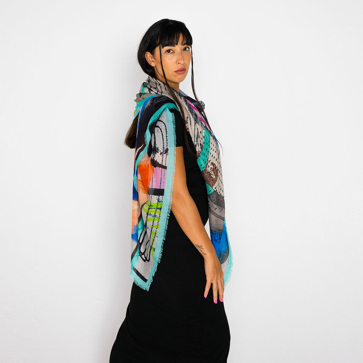 【新品】HEUGN SILK SCARF 希少品 フランス製　ユーゲン シルク Women's Silk Scarf Echo by Isabelle Gougenheim – Isabelle