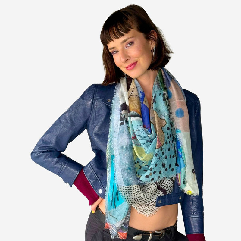 Azure Silk Modal Scarf