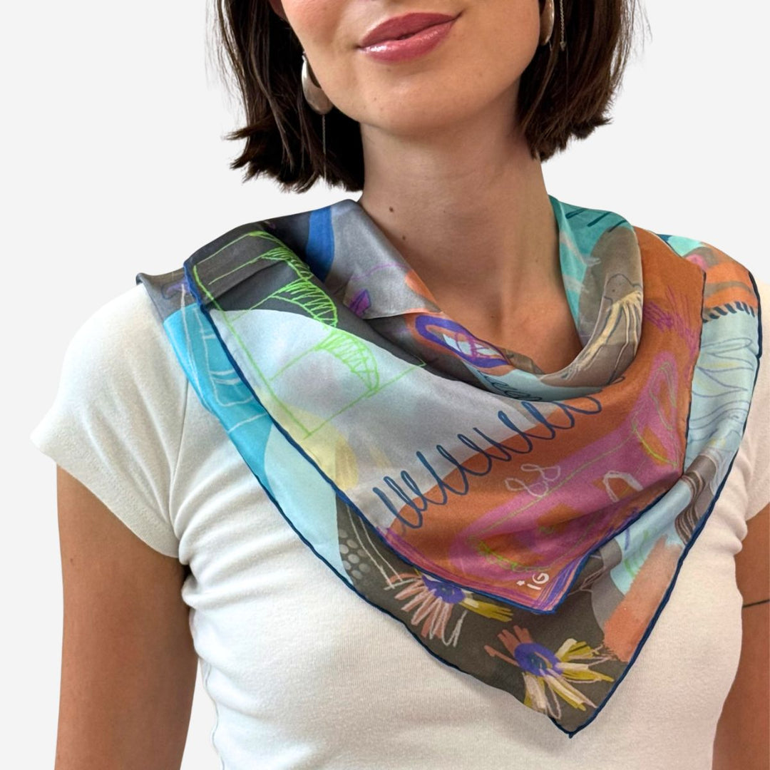 Blue Lagoon Silk Bandana