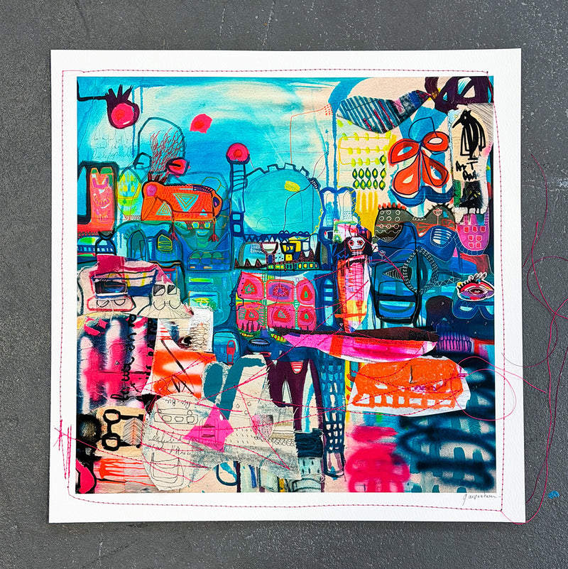 Mixed Media Artwork - Blueprint