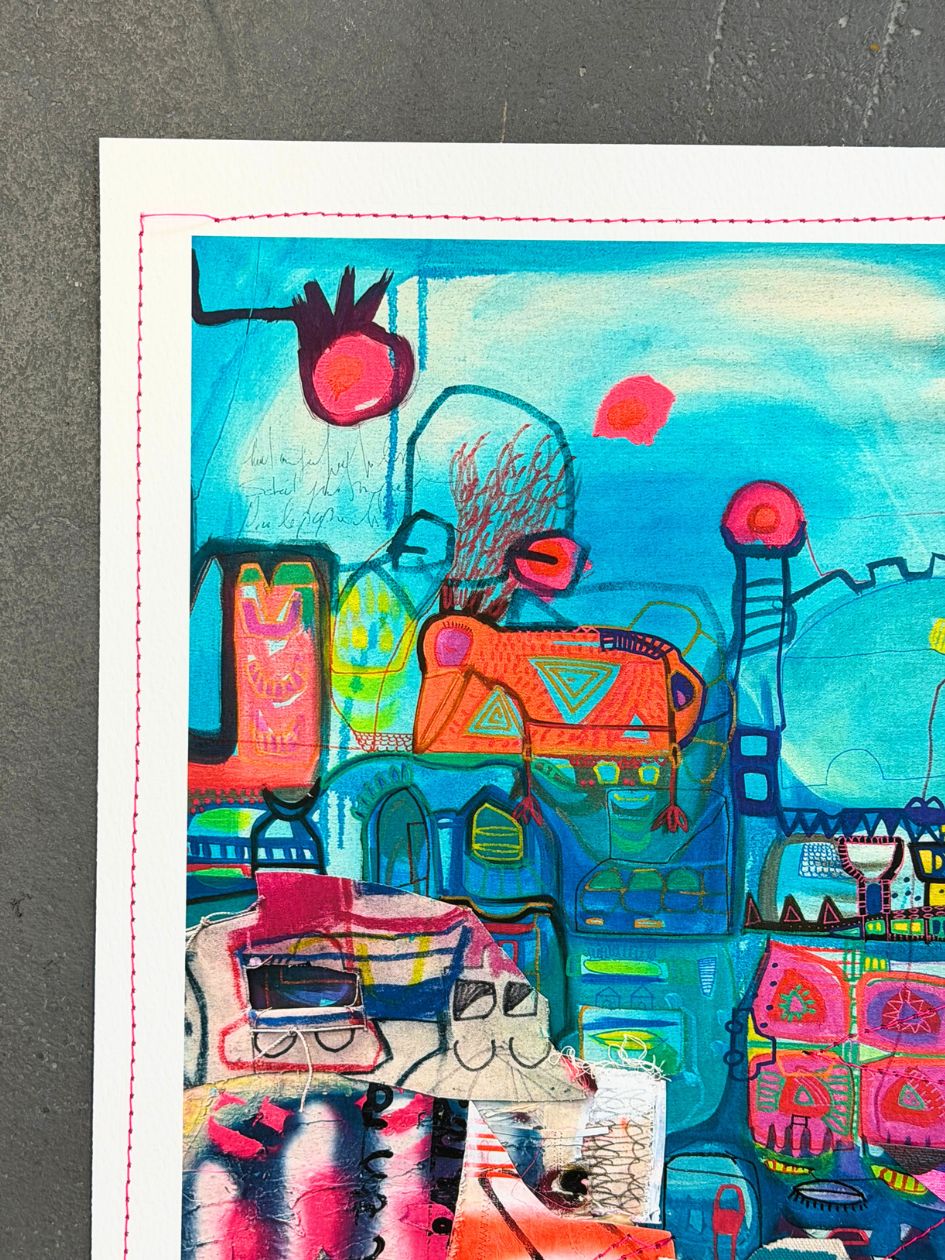 Mixed Media Artwork - Blueprint