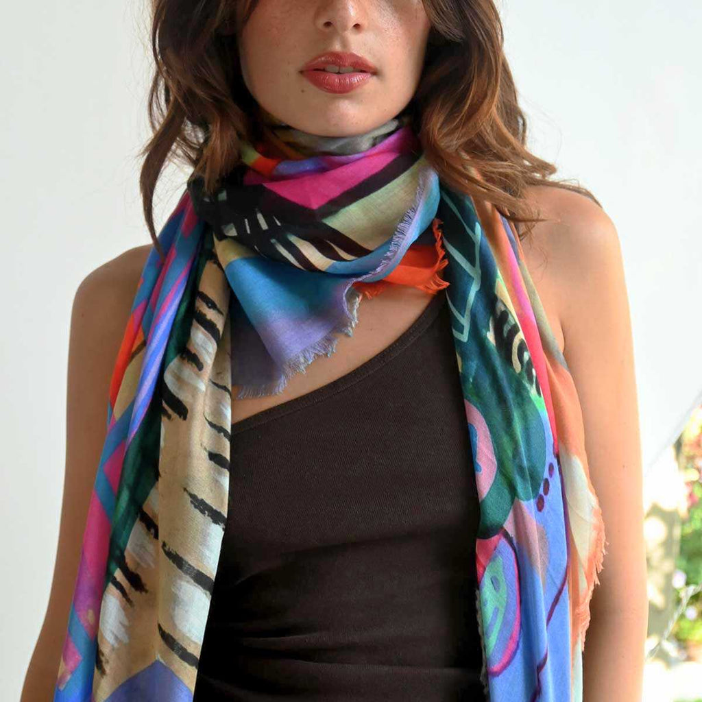 Women's Silk Scarf Voyager by Isabelle Gougenheim – Isabelle