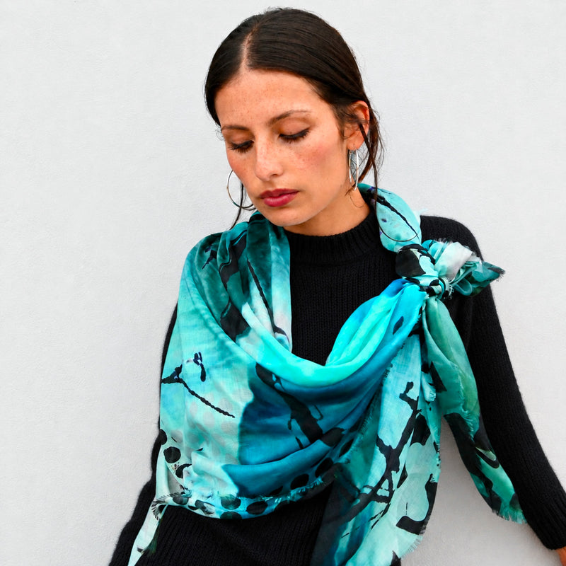 L'Oiseau Bleu Silk Scarf