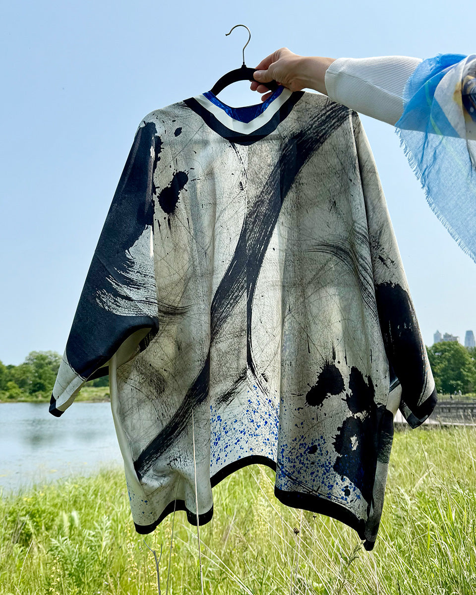 Ecriture Silk Kimono Robe