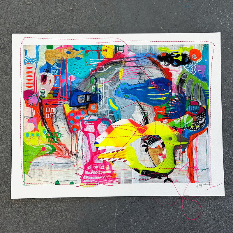 Mixed Media Artwork - Let's Talk