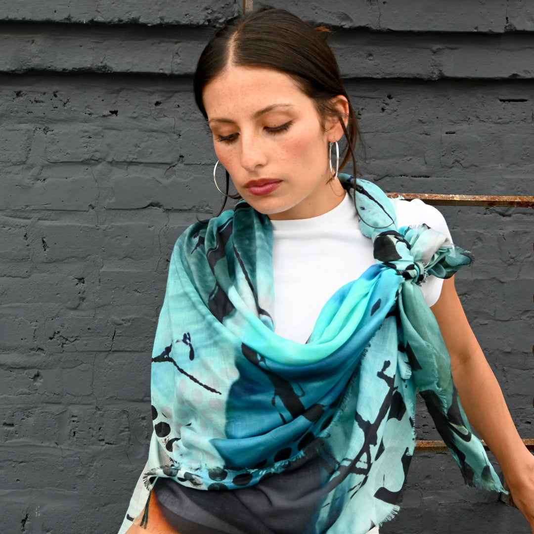 L'Oiseau Bleu Silk Scarf