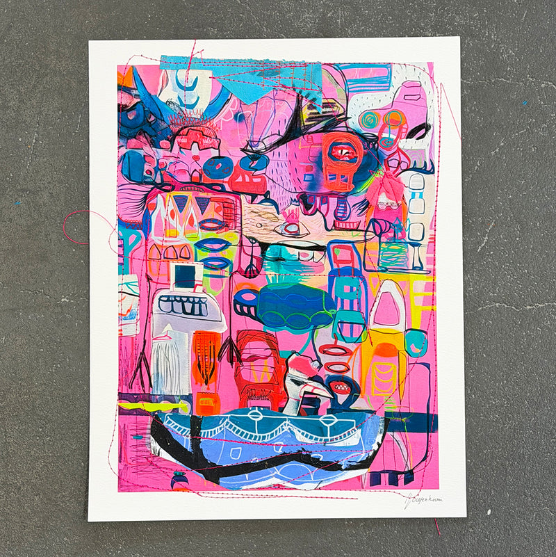 Mixed Media Artwork - Pink Odyssey