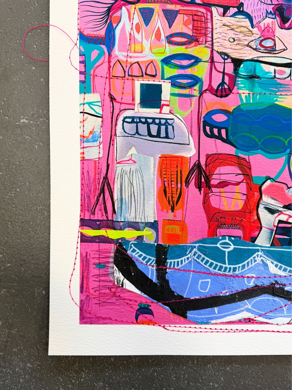 Mixed Media Artwork - Pink Odyssey
