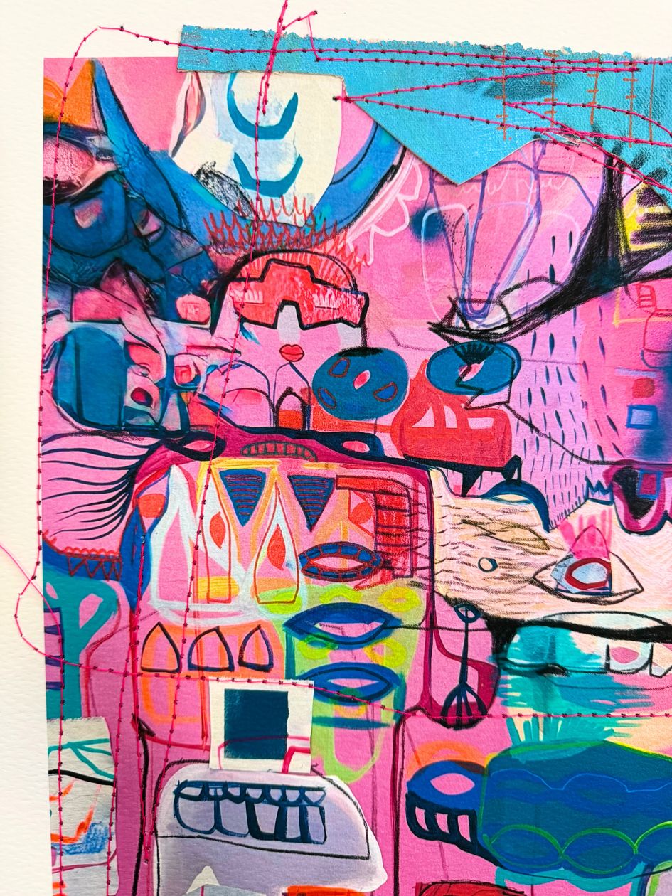 Mixed Media Artwork - Pink Odyssey