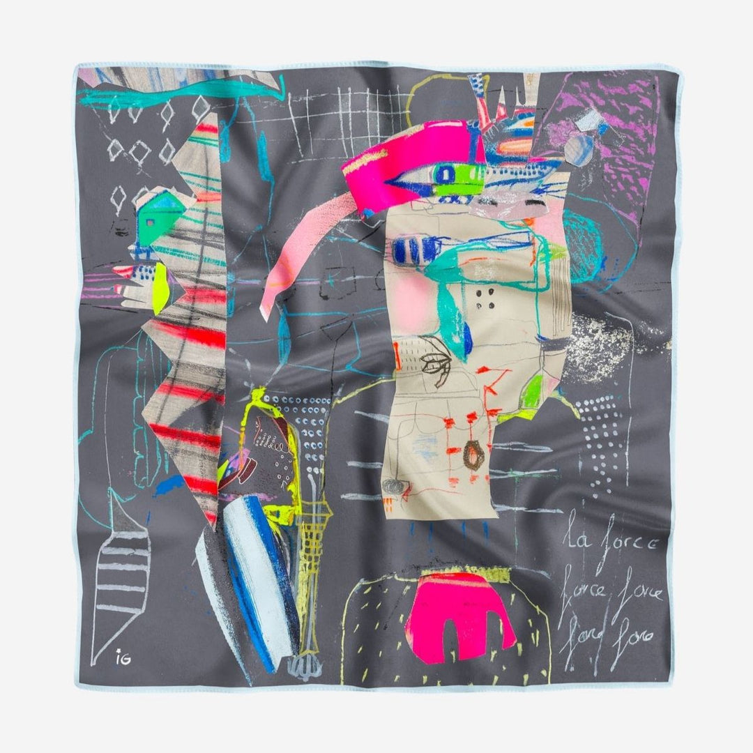 Portrait Silk Cotton Scarf