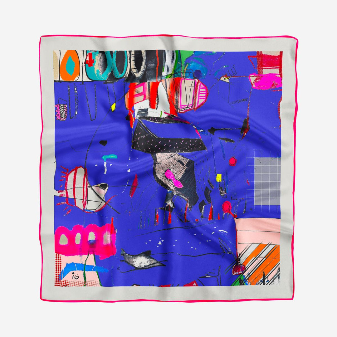 Purple Prism Silk Cotton Scarf
