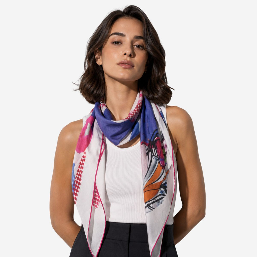 Purple Prism Silk Cotton Scarf
